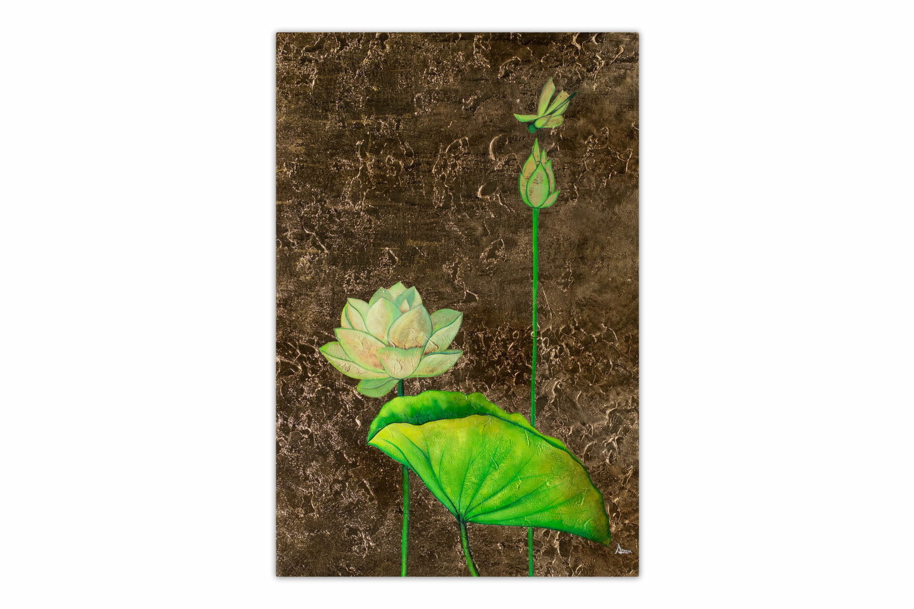 Olieverf schilderijen 'The Dragonfly's Dream' | Handgeschilderd unicum 120x180cm komt in de ruimte goed tot zijn recht.