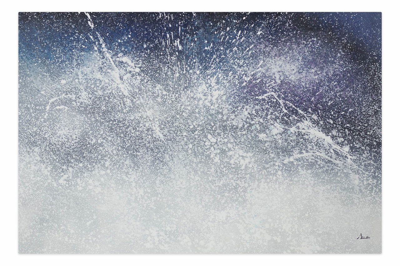 Schilderij 'Ocean Spray' | Handgeschilderd unicum 180x120cm komt in de ruimte goed tot zijn recht.
