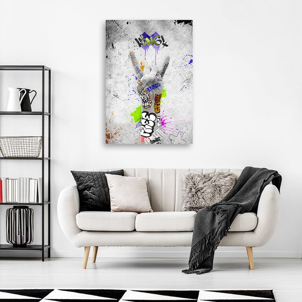 Kunstdruck auf Leinwand 'Graffiti Rock'