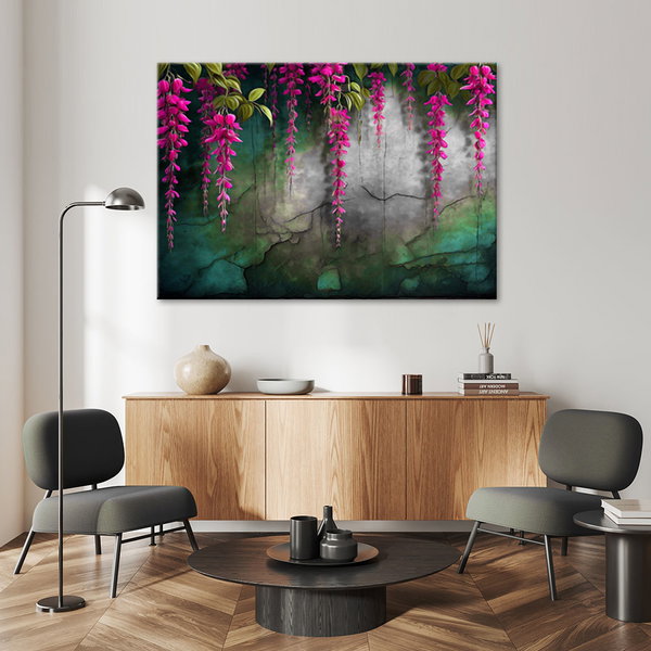Kunstdruck auf Leinwand 'Hanging Purple Flowers 1'