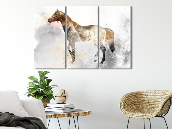 Kunstdruck auf Leinwand 'Fiery Steed (3-teilig)'