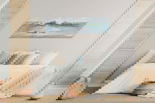 Cuadro en acrílico blanco azul KunstLoft