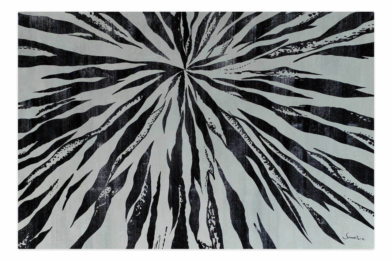 Olieverf schilderijen 'Pulsing Extremes' | Handgeschilderd unicum 180x120cm komt in de ruimte goed tot zijn recht.