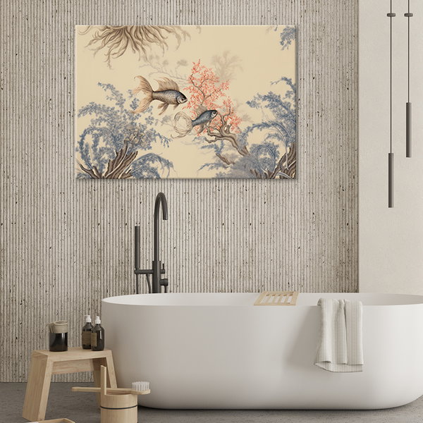 Kunstdruck auf Leinwand 'Fish in Serene Water and Corals 2'