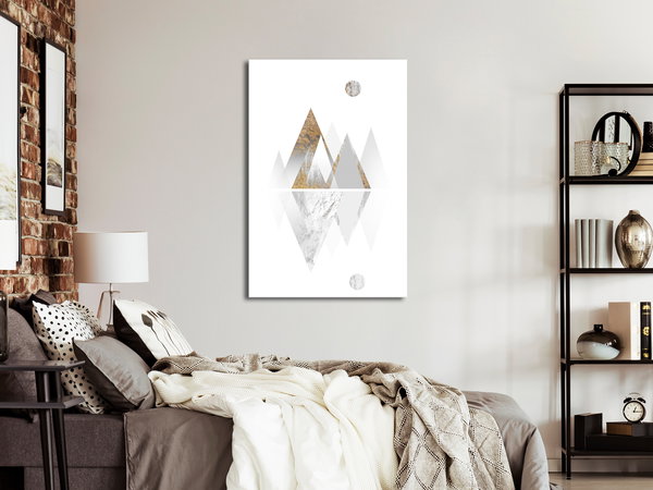 Kunstdruck auf Leinwand 'Road to the Top Beige Vertical'
