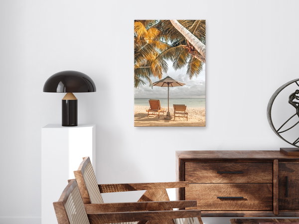 Kunstdruck auf Leinwand 'Palm Umbrella Vertical'