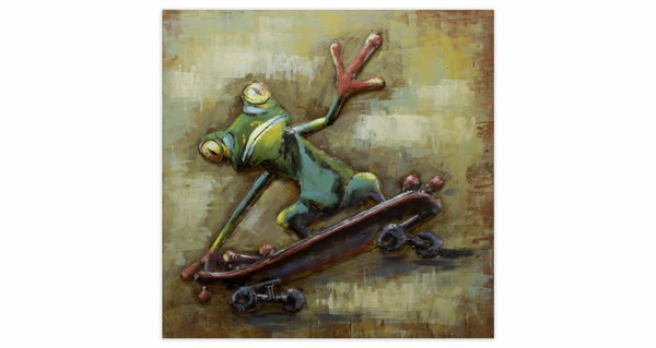 Metallbild 3D 'Skaterboy' 80x80x5cm