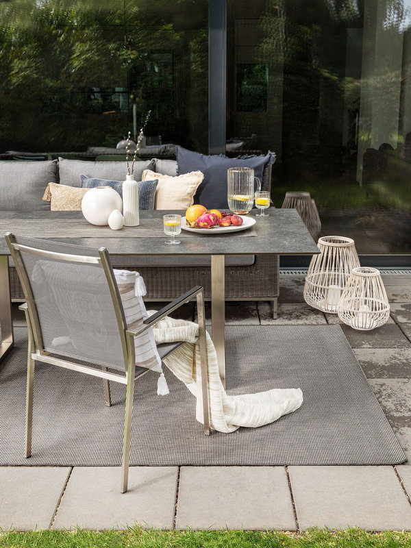 Design In- &amp; Outdoor-Teppich Metro Schwarz
