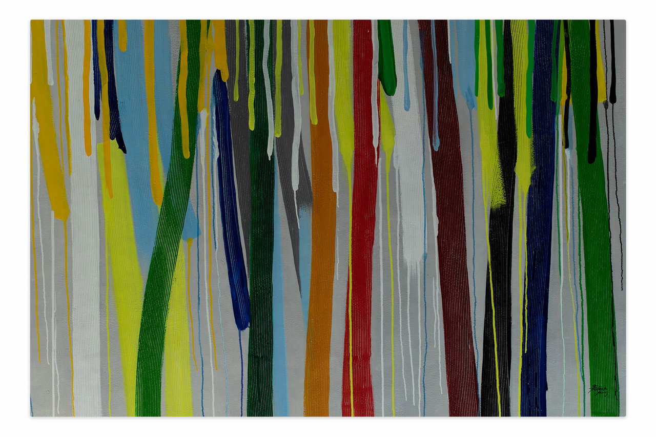 Schilderij 'Tears of Delight' | Handgeschilderd unicum 180x120cm komt in de ruimte goed tot zijn recht.