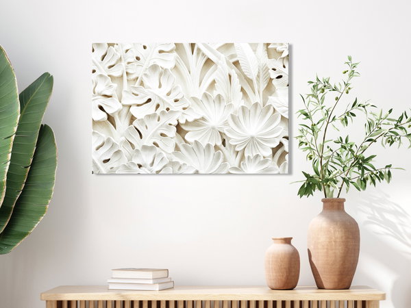 Kunstdruck auf Leinwand 'Ceramic Leaves Wide'