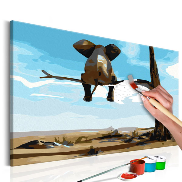 Ζωγραφική με αριθμούς ενήλικες 'Elephant on the Tree'