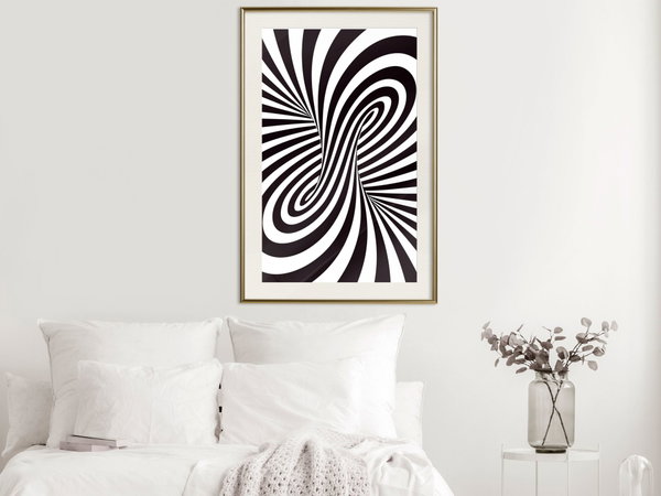 Poster 'Black and White Swirl'
