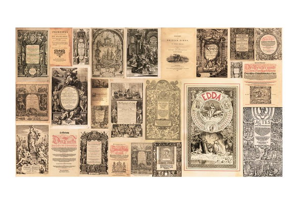 Tapete 'Vintage Books'