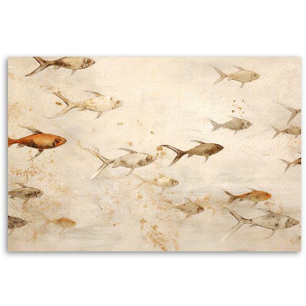 Kunstdruck auf Leinwand 'Fish in Serene Water'