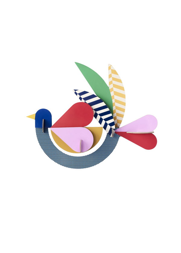 Objet mural en carton 'Feathery Bird'