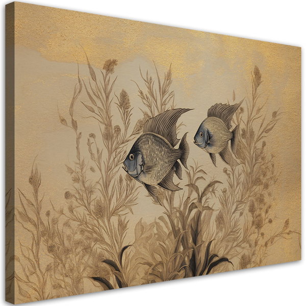 Stampa su tela 'Fish in Serene Water and Corals 3'