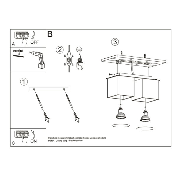 Plafondlamp "QUAD 2"
