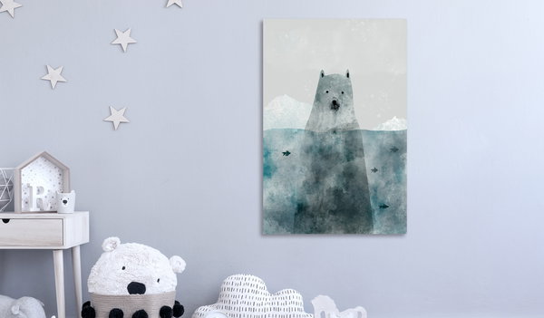 Kunstdruck auf Leinwand 'Polar Bear Vertical'