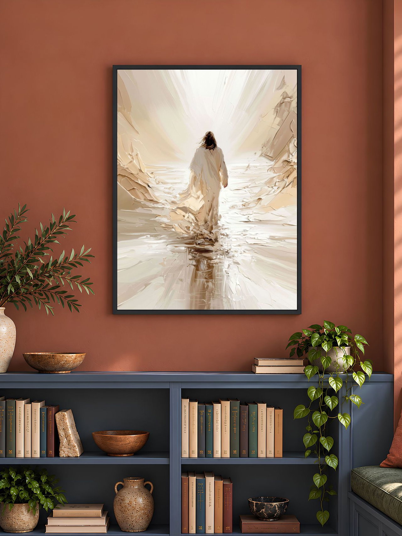 Handgeschilderd schilderij 'Het licht tegemoet' | incl. certificaat van echtheid in de ruimte.