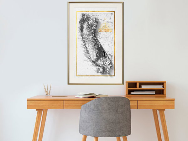 Poster 'Raised Relief Map: California'