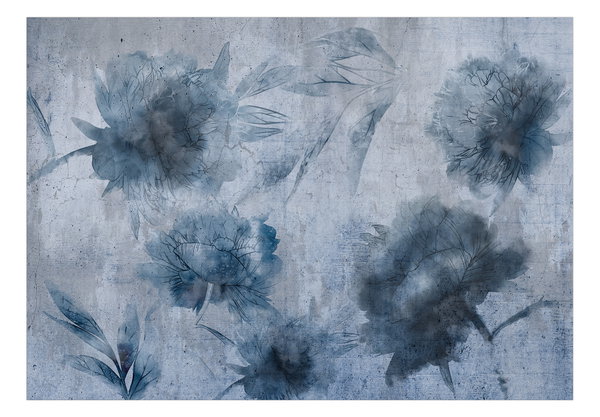 Selbstklebende Tapete 'Blue Peonies'