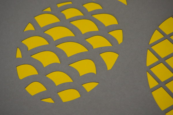 Papierkunst Wandbild 'Ananas' 50x70cm