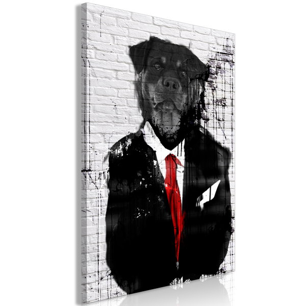Kunstdruk op canvas 'Elegant Rottweiler Vertical'