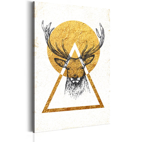 Art print on canvas 'My House: Golden Deer'