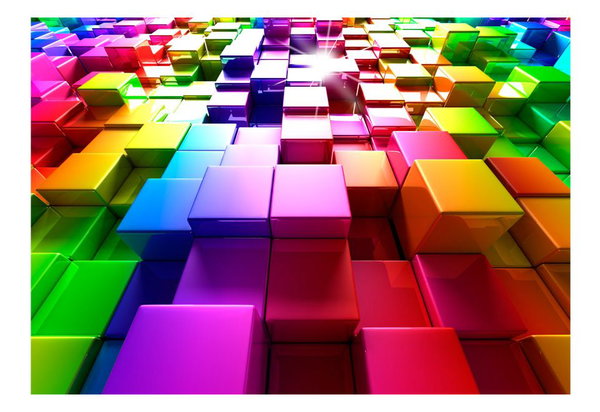 Tapete 'Colored Cubes'