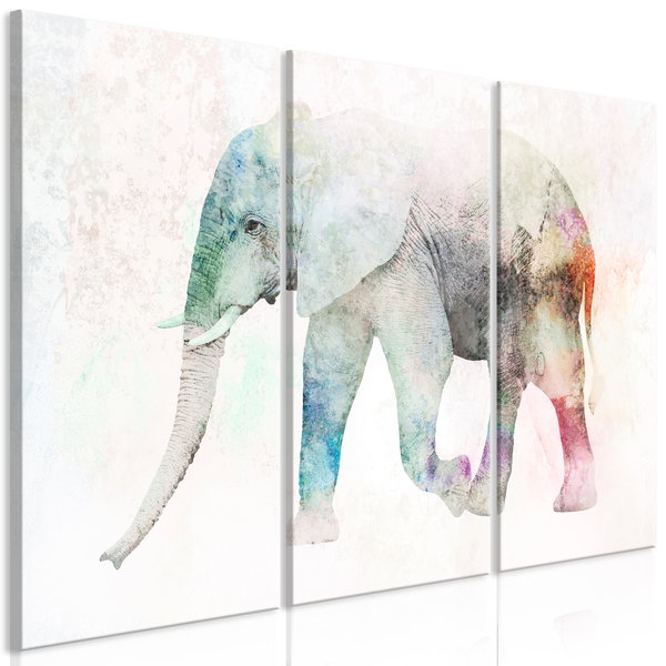 Art print on canvas 'Painted Elephant (3 Parts)'