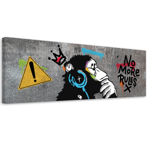 Kunstdruck auf Leinwand 'Chimp No More Rules'