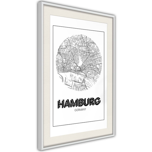 Poster 'City Map: Hamburg (Round)'