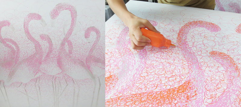 flamingo-bild-entstehungsprozess