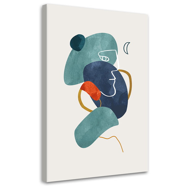 Kunstdruck auf Leinwand 'Colorful Abstract Face'