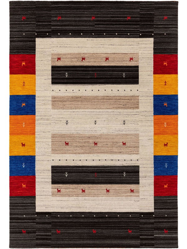 Design Wollteppich Jamal Bunt