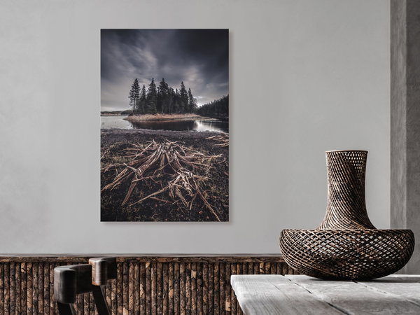 Kunstdruck auf Leinwand 'Wooded Island Vertical'