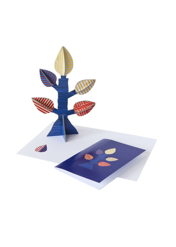 Sculture di carta 'Striped Leaf Tree'