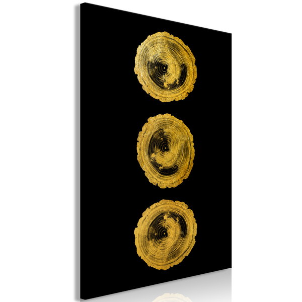 Stampa artistica su tela 'Golden Knots Vertical'