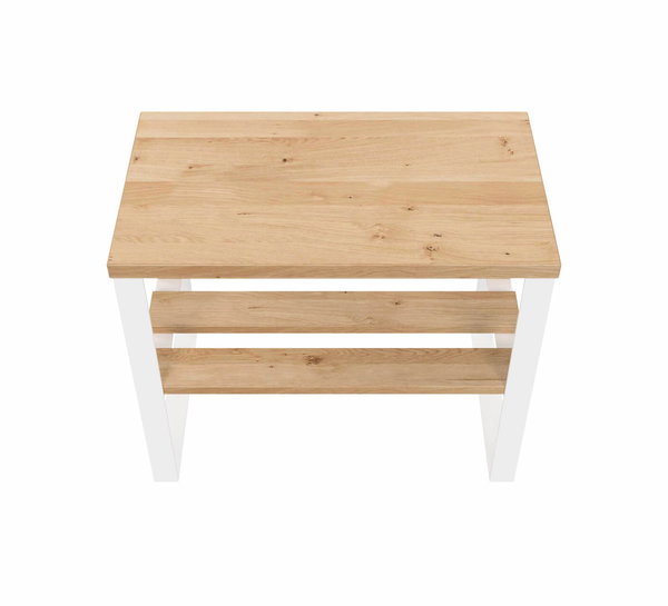 Zusammenspiel aus warmen Holz und kühlen Stahl
