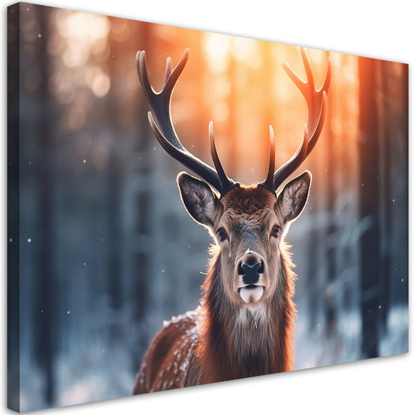Kunstdruck auf Leinwand 'Deer Look'