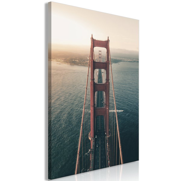 Umělecký tisk na plátně 'Golden Gate Bridge Vertical'