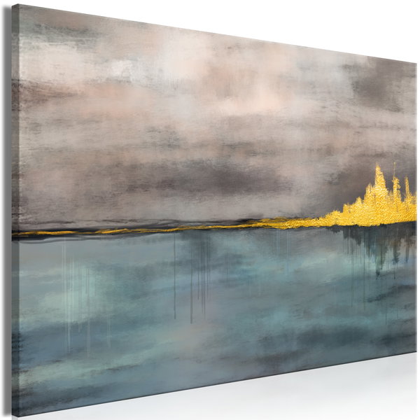 Kunstdruk op canvas 'Golden City Wide'