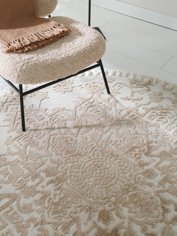 Design Runder Teppich Elias Beige