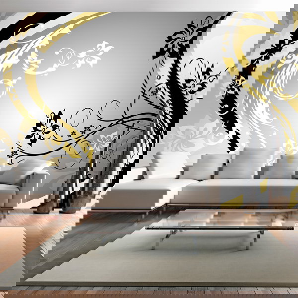 Papel de parede 'Art - flowers (yellow)'