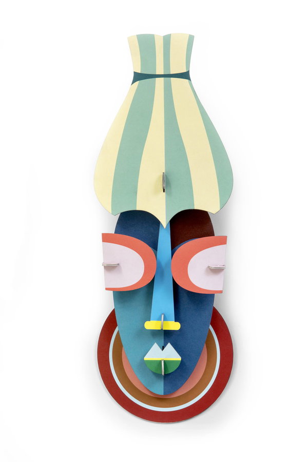 3D Wandobject gemaakt van karton 'Manhattan Wall Mask'