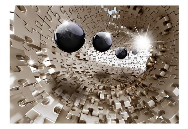 Selbstklebende Tapete 'Golden Jigsaw'