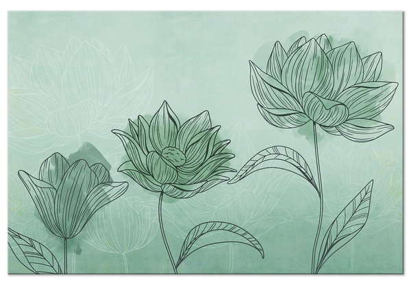 Kunstdruck auf Leinwand 'Three Flowers Wide'