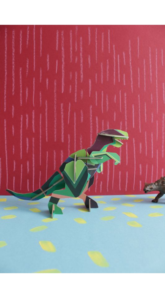 Papierskulptur 'Jade-Dino'