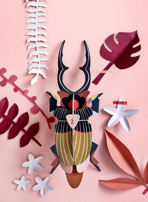 Wanddeko Papier 'Hirschkäfer'