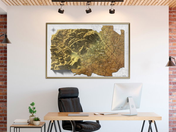 Poster 'Raised Relief Map: Vienna'